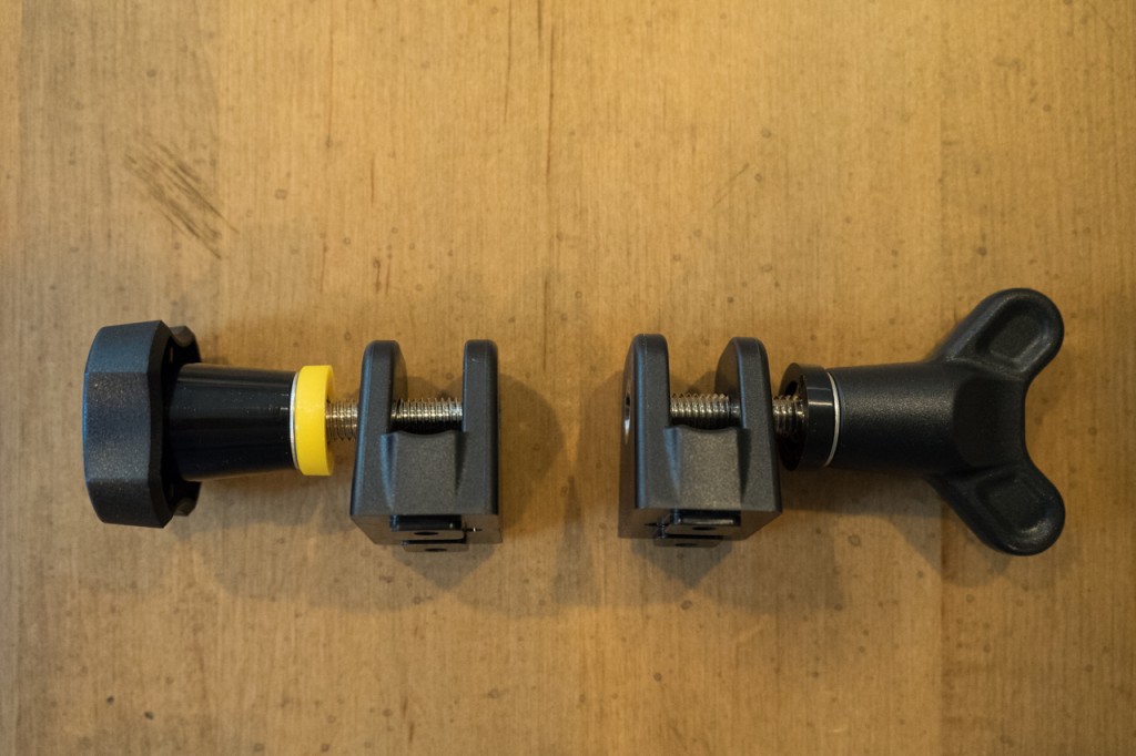 The YS-D1 fixing bolt on the left, and the improved fixing bolt for the YS-D2 on the right.
