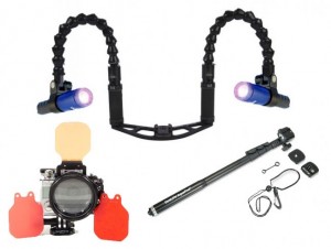 Dual Fantasea Action 700 - Mounted on a BTS Boomerang Tray + Flex Arms and Aquapod Light Set