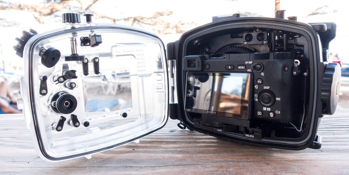 Fantasea FA6500 underwater housing for Sony A6500 Mirrorless Open